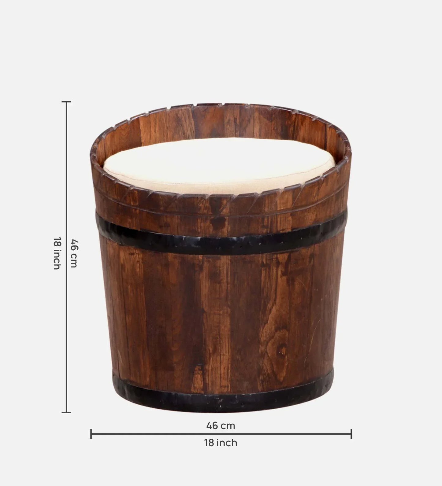 Wood Seating Stool In Scratch Resistant Brown Colour