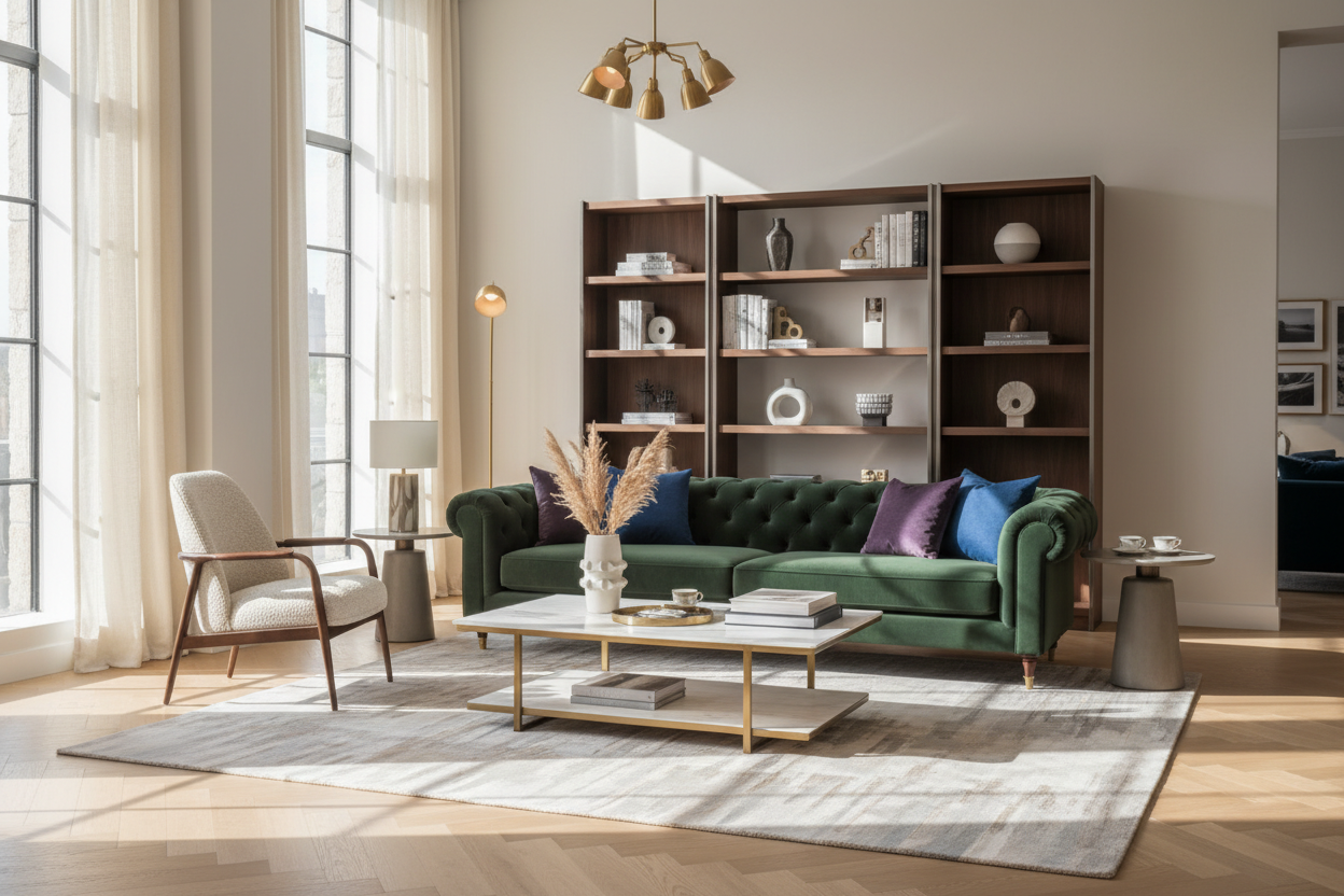 create an image for a furniture website home page of perimium furniture